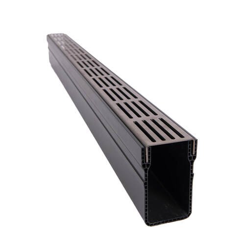 Rynix Threshold Drainage Channel 1m Length - Stainless Steel Grating - Rynix