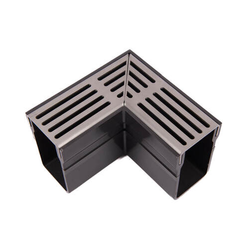 Rynix Threshold Drainage Channel Corner - Stainless Steel Grating - Rynix